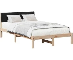 Lova Lovos rėmas Ruda ir juoda 120 x 200 cm Pušies masyvas