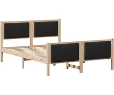 Lova Lovos rėmas Ruda ir juoda 135 x 190 cm Pušies masyvas