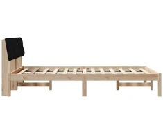 Lova Lovos rėmas Ruda ir juoda 140 x 190 cm Pušies masyvas