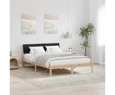 Lova Lovos rėmas Ruda ir juoda 140 x 190 cm Pušies masyvas
