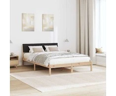 Lova Lovos rėmas Ruda ir juoda 140 x 200 cm Pušies masyvas