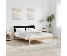 Lova Lovos rėmas Ruda ir juoda 140 x 200 cm Pušies masyvas