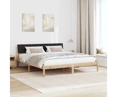 Lova Lovos rėmas Ruda ir juoda 180 x 200 cm Pušies masyvas