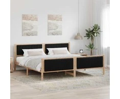 Lova Lovos rėmas Ruda ir juoda 200 x 200 cm Pušies masyvas