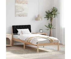 Lova Lovos rėmas Ruda ir juoda 80 x 200 cm Pušies masyvas