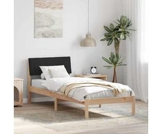 Lova Lovos rėmas Ruda ir juoda 80 x 200 cm Pušies masyvas