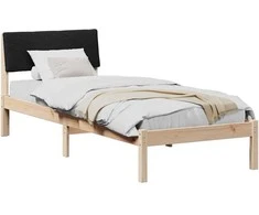 Lova Lovos rėmas Ruda ir juoda 80 x 200 cm Pušies masyvas