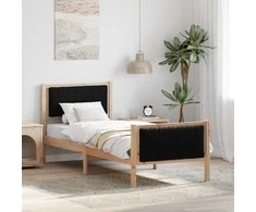 Lova Lovos rėmas Ruda ir juoda 80 x 200 cm Pušies masyvas