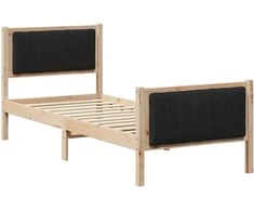 Lova Lovos rėmas Ruda ir juoda 80 x 200 cm Pušies masyvas