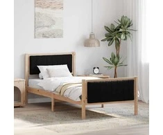 Lova Lovos rėmas Ruda ir juoda 90 x 200 cm Pušies masyvas