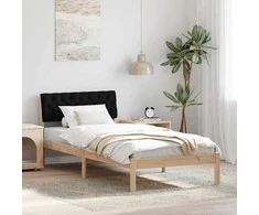 Lova Lovos rėmas Ruda ir juoda 90 x 200 cm Pušies masyvas