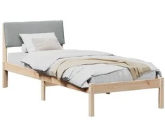 Lova Lovos rėmas Ruda ir šviesiai pilka 80 x 200 cm Pušies masyvas