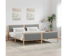 Lova Lovos rėmas Ruda ir šviesiai pilka 200 x 200 cm Pušies masyvas