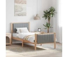 Lova Lovos rėmas Ruda ir šviesiai pilka 80 x 200 cm Pušies masyvas