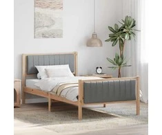 Lova Lovos rėmas Ruda ir šviesiai pilka 100 x 200 cm Pušies masyvas