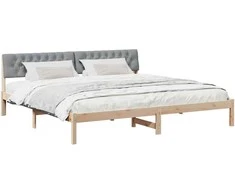 Lova Lovos rėmas Ruda ir šviesiai pilka 200 x 200 cm Pušies masyvas