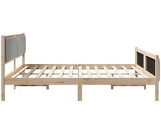 Lova Lovos rėmas Ruda ir šviesiai pilka 200 x 200 cm Pušies masyvas