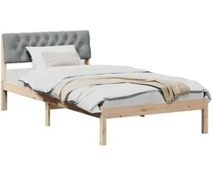 Lova Lovos rėmas Ruda ir šviesiai pilka 100 x 200 cm Pušies masyvas