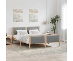 Lova Lovos rėmas Ruda ir šviesiai pilka 160 x 200 cm Pušies masyvas