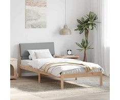 Lova Lovos rėmas Ruda ir šviesiai pilka 90 x 190 cm Pušies masyvas