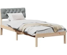 Lova Lovos rėmas Ruda ir šviesiai pilka 80 x 200 cm Pušies masyvas
