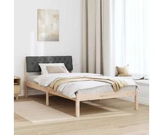 Lova Lovos rėmas ruda ir tamsiai pilka 100 x 200 cm Pušies masyvas