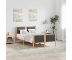 Lova Lovos rėmas ruda ir tamsiai pilka 120 x 200 cm Pušies masyvas