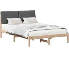 Lova Lovos rėmas ruda ir tamsiai pilka 150 x 200 cm Pušies masyvas