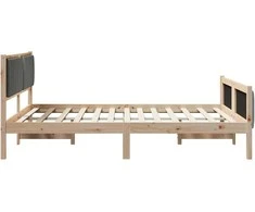 Lova Lovos rėmas ruda ir tamsiai pilka 150 x 200 cm Pušies masyvas