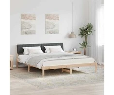 Lova Lovos rėmas ruda ir tamsiai pilka 180 x 200 cm Pušies masyvas