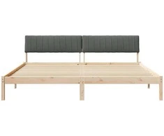 Lova Lovos rėmas ruda ir tamsiai pilka 200 x 200 cm Pušies masyvas