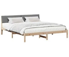 Lova Lovos rėmas ruda ir tamsiai pilka 200 x 200 cm Pušies masyvas