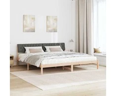 Lova Lovos rėmas ruda ir tamsiai pilka 200 x 200 cm Pušies masyvas
