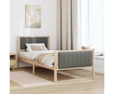 Lova Lovos rėmas ruda ir tamsiai pilka 90 x 200 cm Pušies masyvas