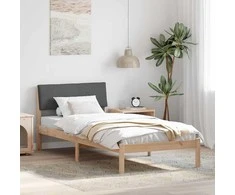 Lova Lovos rėmas ruda ir tamsiai pilka 90 x 200 cm Pušies masyvas