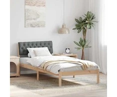 Lova Lovos rėmas ruda ir tamsiai pilka 90 x 190 cm Pušies masyvas