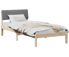 Lova Lovos rėmas ruda ir tamsiai pilka 90 x 200 cm Pušies masyvas