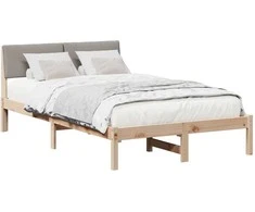 Lova Lovos rėmas Ruda ir taupe 120 x 190 cm Pušies masyvas