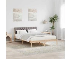 Lova Lovos rėmas Ruda ir taupe 140 x 190 cm Pušies masyvas