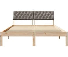 Lova Lovos rėmas Ruda ir taupe 140 x 200 cm Pušies masyvas