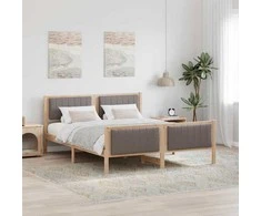 Lova Lovos rėmas Ruda ir taupe 150 x 200 cm Pušies masyvas