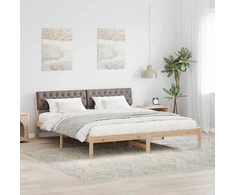 Lova Lovos rėmas Ruda ir taupe 180 x 200 cm Pušies masyvas