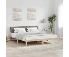 Lova Lovos rėmas Ruda ir taupe 180 x 200 cm Pušies masyvas