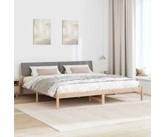 Lova Lovos rėmas Ruda ir taupe 200 x 200 cm Pušies masyvas