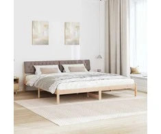 Lova Lovos rėmas Ruda ir taupe 200 x 200 cm Pušies masyvas