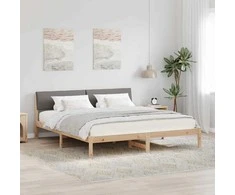 Lova Lovos rėmas Ruda ir taupe 200 x 200 cm Pušies masyvas