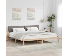 Lova Lovos rėmas Ruda ir taupe 200 x 200 cm Pušies masyvas