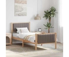 Lova Lovos rėmas Ruda ir taupe 80 x 200 cm Pušies masyvas