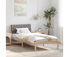 Lova Lovos rėmas Ruda ir taupe 90 x 190 cm Pušies masyvas