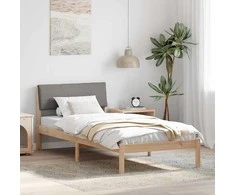 Lova Lovos rėmas Ruda ir taupe 90 x 190 cm Pušies masyvas